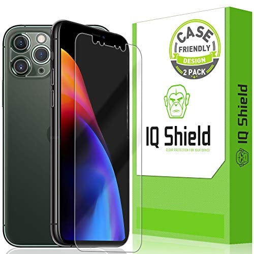 Book Cover IQShield Screen Protector Compatible with Apple iPhone 11 Pro Max (6.5 inch)(2-Pack)(Case Friendly + Camera Lens) Anti-Bubble Clear Film