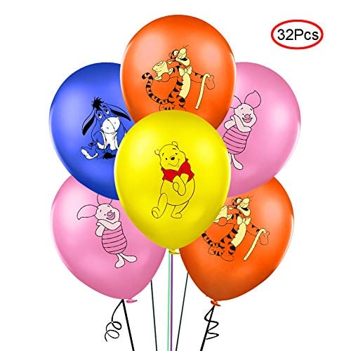 Book Cover Lsang 32PCS Winnie the Pooh and Friends Balloons Party Supplies 12