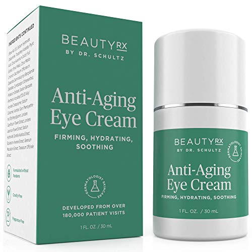 Book Cover BeautyRx by Dr. Schultz Eye Cream for Dark Circles, Bags, Wrinkles & Puffiness. Best Firming Under & Around Eyes Anti-Aging & Moisturizing Treatment with Vitamin C, Hyaluronic Acid & Green Tea (1 oz)