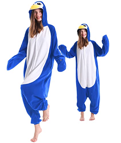 Book Cover Adult Penguin Pajamas One Piece Halloween Christmas Cosplay Penguin Costume Animal Homewear Sleepwear for Women Men