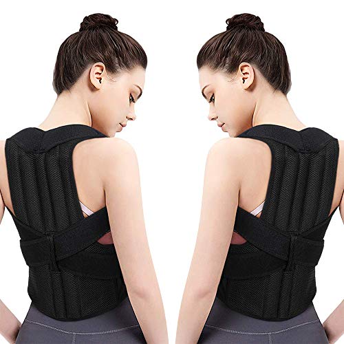 Book Cover Aisprts Upper Back Support, Posture Corrector for Shoulder, Neck, Clavicle Pain Relief, Adjustable Full Back Brace (XL)