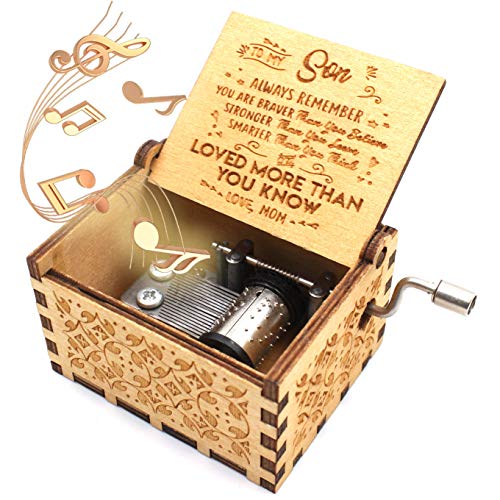 Book Cover ukebobo Wooden Music Box – You are My Sunshine Music Box, from Mom to Son, Gifts for Kids - 1 Set