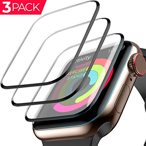 Book Cover Apple Watch Screen Protector (42mm for Series 3/2/1) 3D Tempered Film Max Coverage Full Screen 99% Clear Max Coverage Anti-Bubble iWatch Screen Protector 42mm [3 Pack]