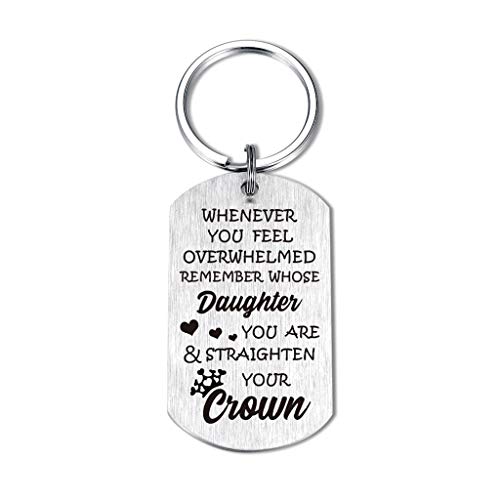 Book Cover Daughter Son Keychain Whenever You Feel Overwhelmed Remember Whose Straighten Your Crown Birthday Gifts Inspirational Jewelry