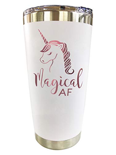 Book Cover Unicorn Tumbler - Travel Coffee Mug with Lid 20oz - Funny Gifts for Women, Unicorn Lovers, Adults Cute Mugs by Tough Tumblers