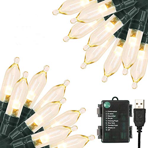 Book Cover Battery Operated Timer Features String Lights, Christmas String Lights 100 Led bulbs Christmas Tree Wedding Indoor Outdoor Wreath Party Garden Thanksgiving Decoration, 33ft Waterproof, Warm White