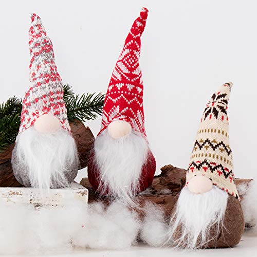 Book Cover EDLDECCO Christmas Gnome Plush Yule Santa Nisse Figurine Plush Swedish Nordic Tomte Scandinavian Elf X'Mas Holiday Party Home Decor Ornaments (Snowflake, 3)