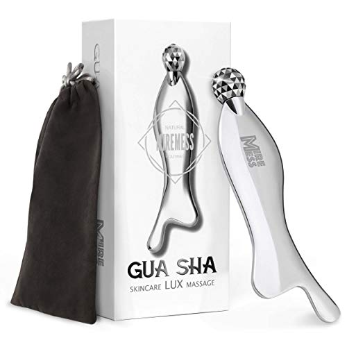Book Cover Gua Sha Scraping Massage Tool Stainless Steel - Anti-Aging Skincare Physical Therapy Soft Tissue Mobilization IASTM Trigger Points and Muscle Tightness