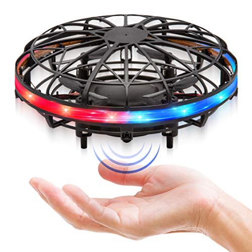 Book Cover Force1 Scoot LED Hand Operated Drone for Kids and Adults - Hands Free Motion Sensor Mini Drone, Easy Indoor Small UFO Flying Toy Ball Drone Toys for Boys and Girls (Black)