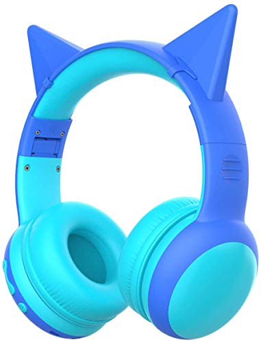 Book Cover gorsun Bluetooth Kids Headphones with 85dB Limited Volume, Children's Wireless Bluetooth Headphones, Foldable Bluetooth Stereo Over-Ear Kids headsets - Blue