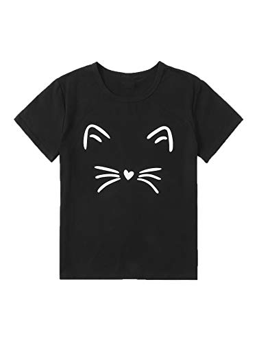 Book Cover MakeMeChic Women's Cat Print T Shirt Short Sleeve Tee Round Neck Summer