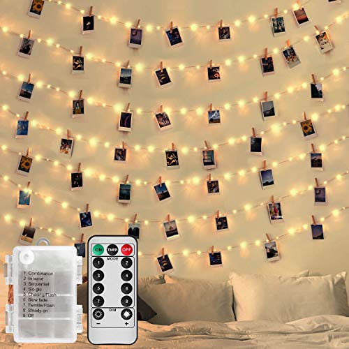 Book Cover Degbit 66 Ft 200 LED String Lights Battery Operated, Warm White Copper Fairy Lights with Remote, 8 Modes and Timer, Waterproof Twinkle Lights for Bedroom|Patio|Party|Wedding|Indoor|Outdoor Decoration