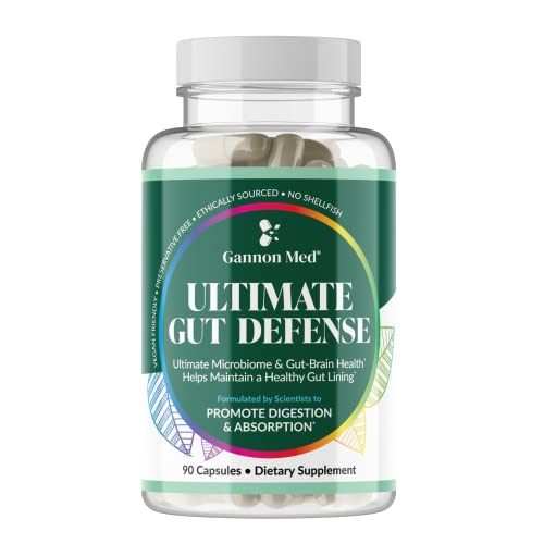 Book Cover GANNON MED Ultimate Gut Defense & Restoration Supplement for Gut Health Leaky Gut Lining Microbiome Enzymes - Natural Gut-Brain Total Digestive Immune Boost 90 Caps
