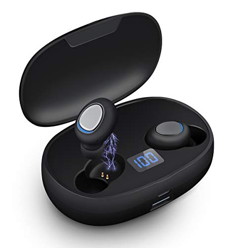 Book Cover True Wireless Earbuds with Immersive Sound, Bluetooth 5.0 Earphones in-Ear with Charging Case Easy-Pairing Stereo Calls/Built-in Microphones/IPX7 Sweatproof/Pumping Bass for Sports,Workout,Gym