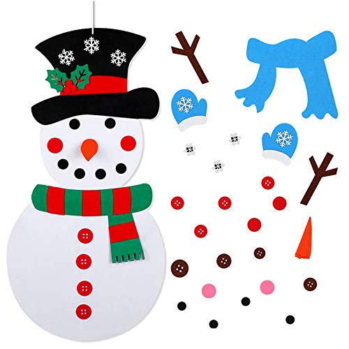 Book Cover DIY Felt Christmas Snowman Game Set for Toddlers Wall Hanging Xmas Gifts for Kids Christmas Decorations