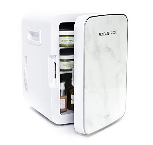Book Cover Teami Mini Fridge for Skincare - 10 Liter Compact Mini Refrigerator - Perfect for Bedroom or the Office. Store Cans, Cosmetics, Beauty Serums, Moisturizers, Oils, Toners, Face Masks, and Makeup