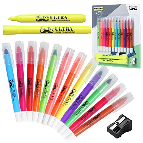 Book Cover Mr. Pen- Highlighters, Gel Highlighter, Pack of 12, No Bleed Highlighter, Bible Highlighters, Sharpener, Highlighter Assorted Colors, Bible Study Highlighter, Bible Journaling Supplies, Bible Markers