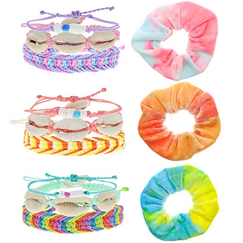Book Cover FROG SAC 12 PCS VSCO Bracelets for Teen Girls and Matching Tie Dye Hair Scrunchies