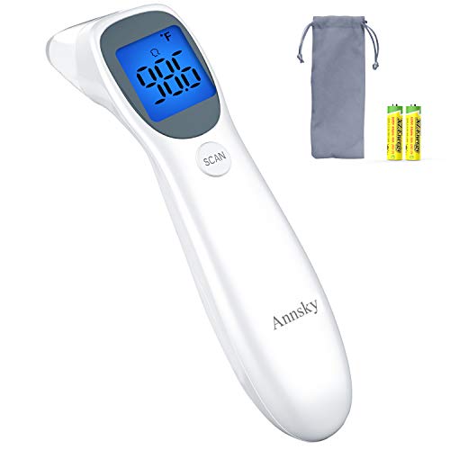 Book Cover Baby Forehead and Ear Thermometer for Fever【New Design】,Annsky Professional Medical Infrared Digital Fever Temporal Thermometers with Flashlight, Instant Accurate Reading for Baby Kids and Adults