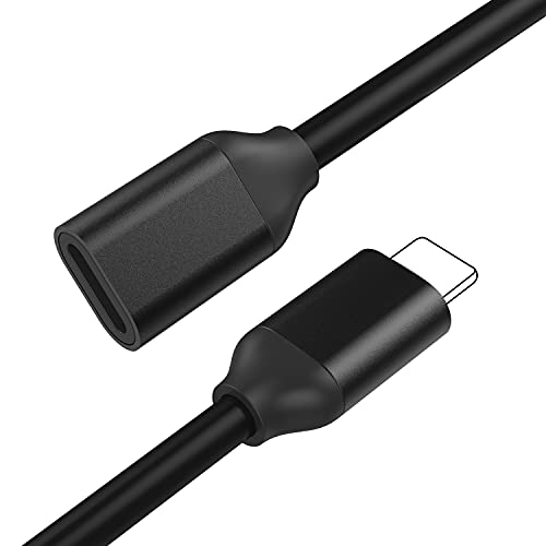 Book Cover EMATETEK Extender Cable Connector Pass Audio Video Music Photo Data and Power Charge. 1PCS Male to Female Extension Cord Made of All Black PVC &Aluminum. (6.6 Feet / 2M)