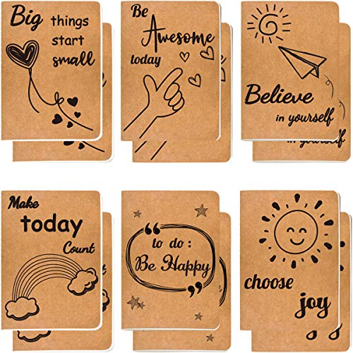 Book Cover FANCY LAND 12 Pack Pocket Notebook Travel Journal Small Notebooks for Kids 80 Lined Pages A6