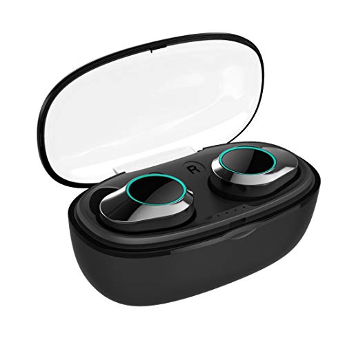Book Cover True Wireless Earbuds with Charging Case, TANGXIA Bluetooth 5.0 Headphones for iPhone Android, in-Ear Earphones Noise Cancelling Headset with 3D Stereo Sound for Sports