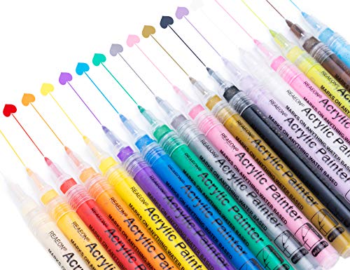 Book Cover Paint pens, Acrylic Paint Markers for Rocks, Craft, Ceramic, Glass, Wood, Fabric, Canvas - Art Crafting Supplies Set of 18 Colors