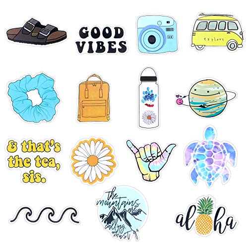 Book Cover VSCO Stickers for Water Bottles, Trendy Aesthetic Laptop Stickers, Waterproof Stickers Vinyl Stickers for Teens VSCO Girl Essential Stuff Cute Stickers for Hydroflasks Computer Photo Sharing