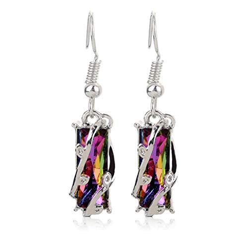Book Cover WEILYDF Pendant Earring Unisex Luxury Imitation Gemstone Earring Exquisite Leaf Wrapped Crystal Earring Gift Jewellery