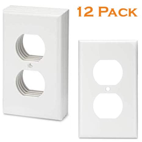 Book Cover Bates- White Outlet Covers, Wall Plates, Pack of 12, Electrical Outlet Cover Plates, Wall Plates for Outlets, Electric Outlet Covers, Wall Plate Cover, Outlet Plate, Plug Cover, Outlet Covers, Power