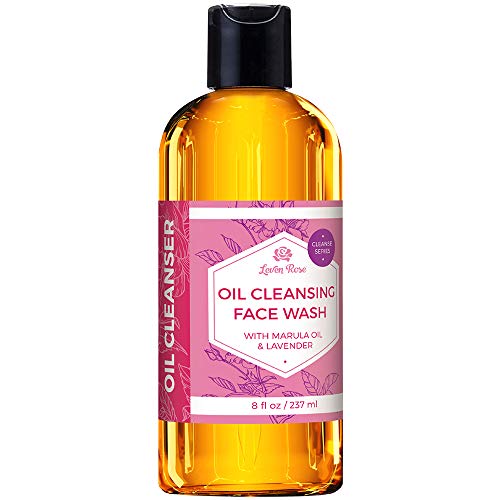 Book Cover Oil Cleansing Face Wash by Leven Rose 100% Natural Oil Facial Cleanser for Acne, Anti-Aging, Dry Skin, Pore Shrinking, Ace Face Wash for Oily Skin, Gentle Face Cleanser 8 oz