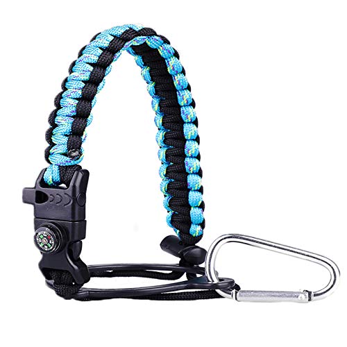 Book Cover Red King Paracord Handle - Paracord Carrier Strap Cord with Safety Ring,Compass and Carabiner for Wide Mouth Water Bottles 12 Oz - 64 Oz - Ideal Flask Accessories for Hiking (Mint Green)