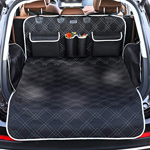 Book Cover BRONZEMAN Pet Cargo Cover Liner for SUV and Car,Non Slip,Waterproof Dog Seat Cover Mat for Back Seat Trucks/SUV with Bumper Flap Protector,Large Size Universal Fit
