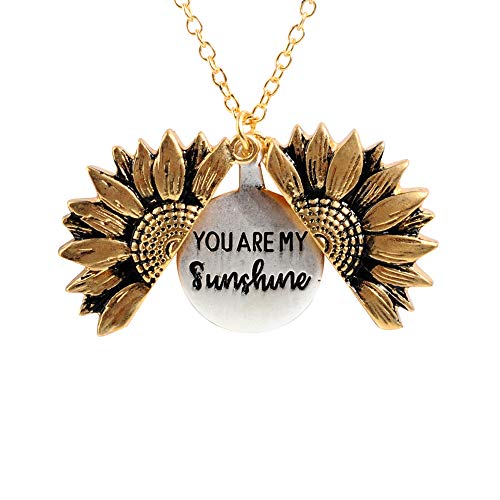 Book Cover Sunflower Necklace You are My Sunshine Necklace Sunflower Gift Necklace for Women