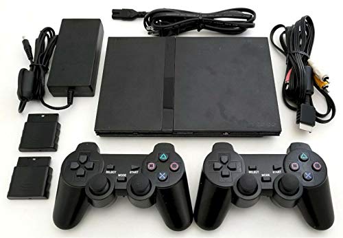 Book Cover Sony PS2 SLIM Game System Gaming Console with 2 WIRELESS CONTROLLERS PLAYSTATION-2 (Renewed)