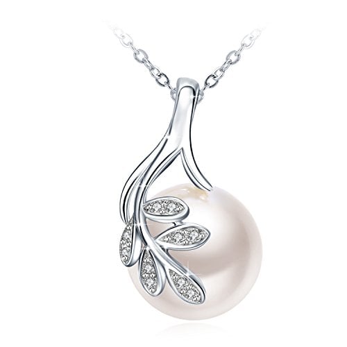 Book Cover J.Rosée Into My Arms 925 Sterling Silver Simulated Pearl Drop Pendant Necklaces