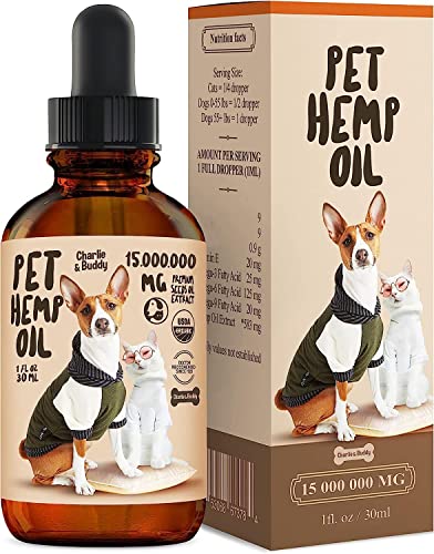 Book Cover Charlie Buddy - Hеmp Oil for Dogs Cats - Hiр and Jоint Suppоrt and Skin Hеalth - Anxiеty, Cаlm, Pаin - Omega 3, 6, 9 and Vitаmins B, C, E