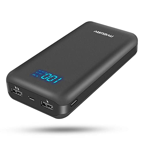 Book Cover Ayeway Battery Pack 5V 26800mAh Portable Charger Power Bank with Dual outlets & LCD Display,External Battery Phone Charger Compatible with iPhone,Samsung Galaxy and More.(USB C for Input ONLY)