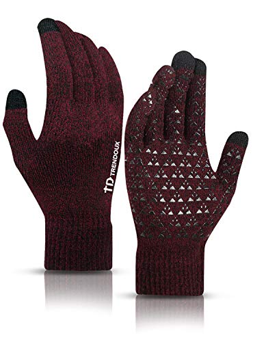 Book Cover TRENDOUX Winter Gloves for Men Women - Upgraded Touch Screen Cold Weather Thermal Warm Knit Glove for Running Driving Hiking