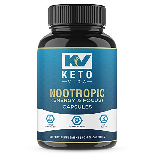 Book Cover Keto Vida Alpha Brain Support Nootropic Capsules for Focus, Energy, and Concentration - The Ultimate Brain Booster; 60 Capsules