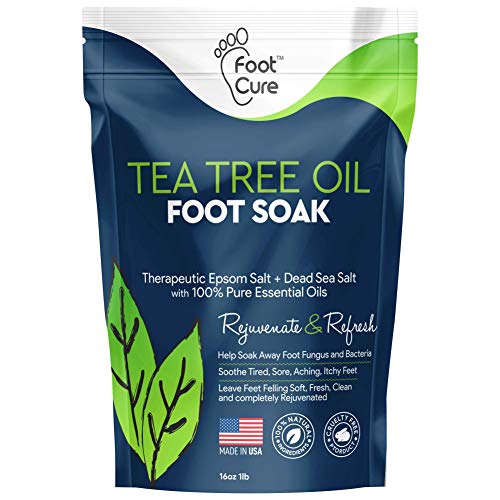 Book Cover Foot Cure Tea Tree Oil Foot SOAK with EPSOM Salt - Extra Strength Formula - for Toenail Fungus, Athletes Foot, Stubborn Foot Odor Scent, Fungal, Softens Calluses & Soothes Sore Tired Feet