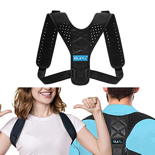 Book Cover Adjustable Posture Corrector for Women and Men - Adjustable Back Braces - Upper Back Straightener Brace - Updated Version For Clavicle Support and Providing Pain Relief For Neck, Back and Shoulder