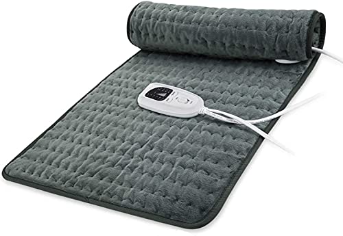 Book Cover 24''×12'' Heating pad Electric Heat Pad for Back Pain and Cramps Relax - Electric Heat Pad with 6 Heat Settings -Auto Shut Off (Dark Grey