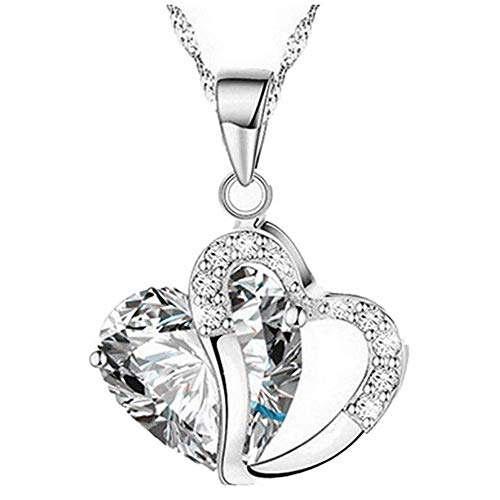 Book Cover Love Heart Necklace Charm Pendant with Crystals Rhinestone Jewelry Gifts for Women Girl