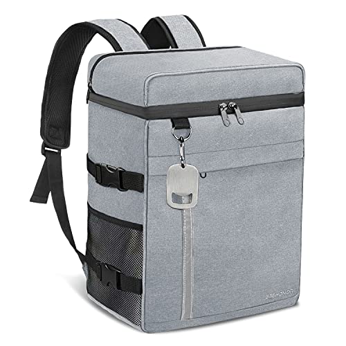 Book Cover Insulated Cooler Backpack Leakproof Backpack Cooler 45 Can Large Soft Cooler Bag to Picnic Travel for Men Women (Grey-Black)