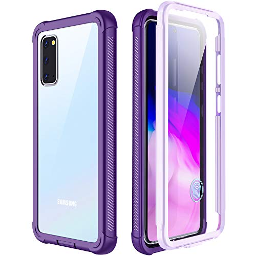 Book Cover SPIDERCASE for Samsung Galaxy S20 Case, Built-in Screen Protector Fingerprint Hole Unlock Heavy Duty Full Protection Anti-Sctrach Shockproof Case for Samsung Galaxy S20 6.2” 5G 2020