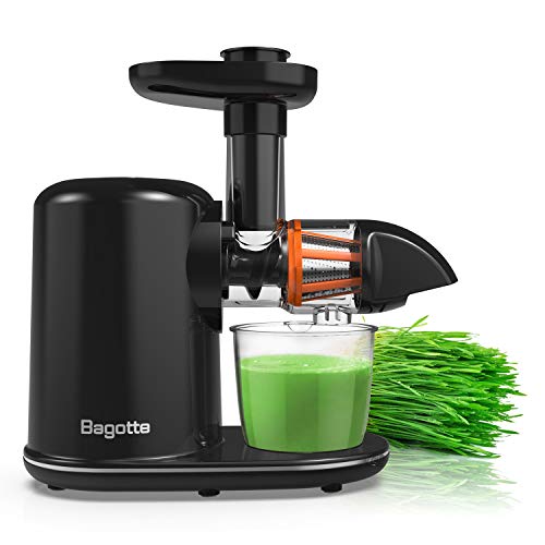 Book Cover Masticating Juicer Machines, Bagotte Slow Juicer Extractor, Easy to Clean, Quiet Motor & Reverse Function, Cold Press Juicer for Vegetables and Fruits, Juice Recipes, BPA-Free
