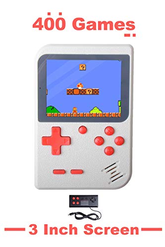 Book Cover JIANS S&T Classic Handheld Game Console, 400 Classic FC Games, Video Games, Retro Game Console, 2 Players, 3-inch Screen, Connecting TV, for Kids, Adults (White)