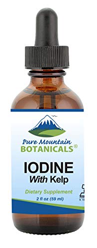 Book Cover Liquid Iodine Supplement with Organic Kelp - Kosher Vegan Potassium Iodide Drops Solution - Alcohol Free- Support Thyroid Health