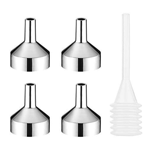 Book Cover Lisapack 4 PCS Metal Small Funnel, Tiny Funnel for Filling Bottles, Mini Funnel to Transfer Cosmetics, Essential Oils, Perfume, Cologne